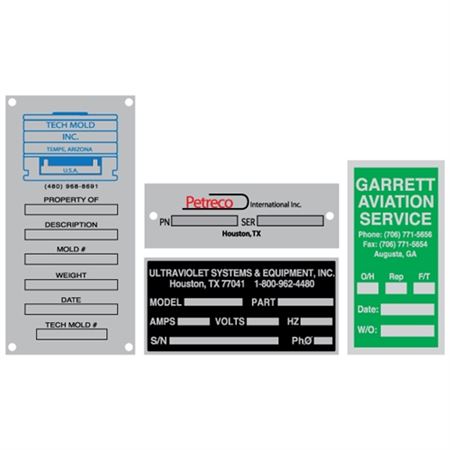 Screen Printed Aluminum Nameplates and Tags